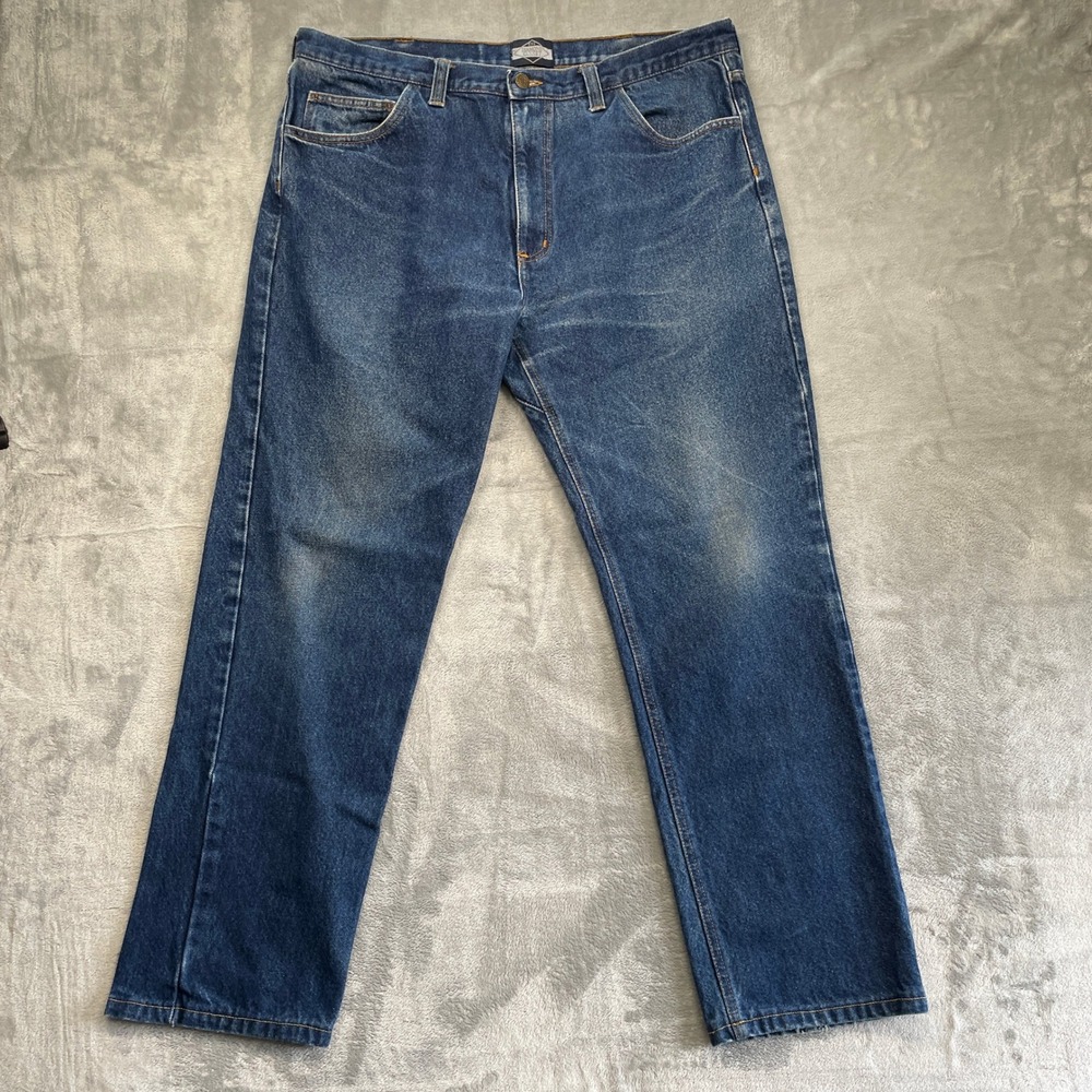 Diamond Gusset Jeans Mens 40x36 Blue Straight Leg Made in USA Cotton DMR-101